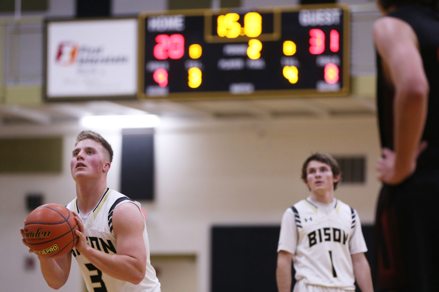 Hyrum Hatch sets himself up for a free throw